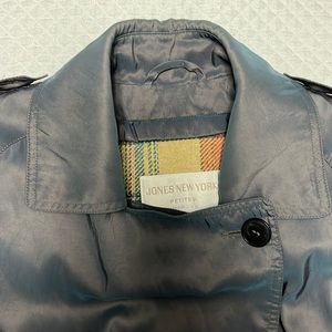 Jones New York Metallic Double Breast Lining Trench Coat